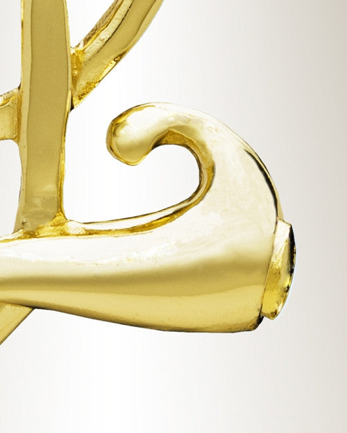 Gold "L" Initial Cremation Jewelry
