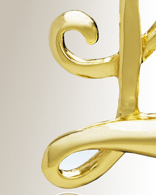 Gold "L" Initial Cremation Jewelry