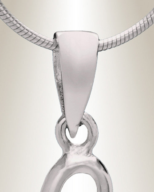 Silver "L" Initial Cremation Jewelry