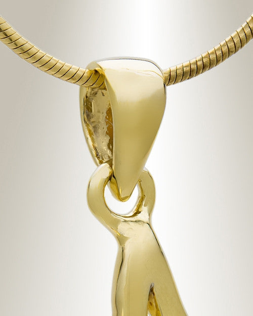 Gold "M" Initial Cremation Jewelry