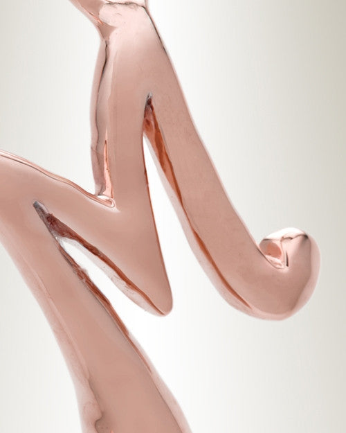 Rose Gold "M" Initial Cremation Jewelry