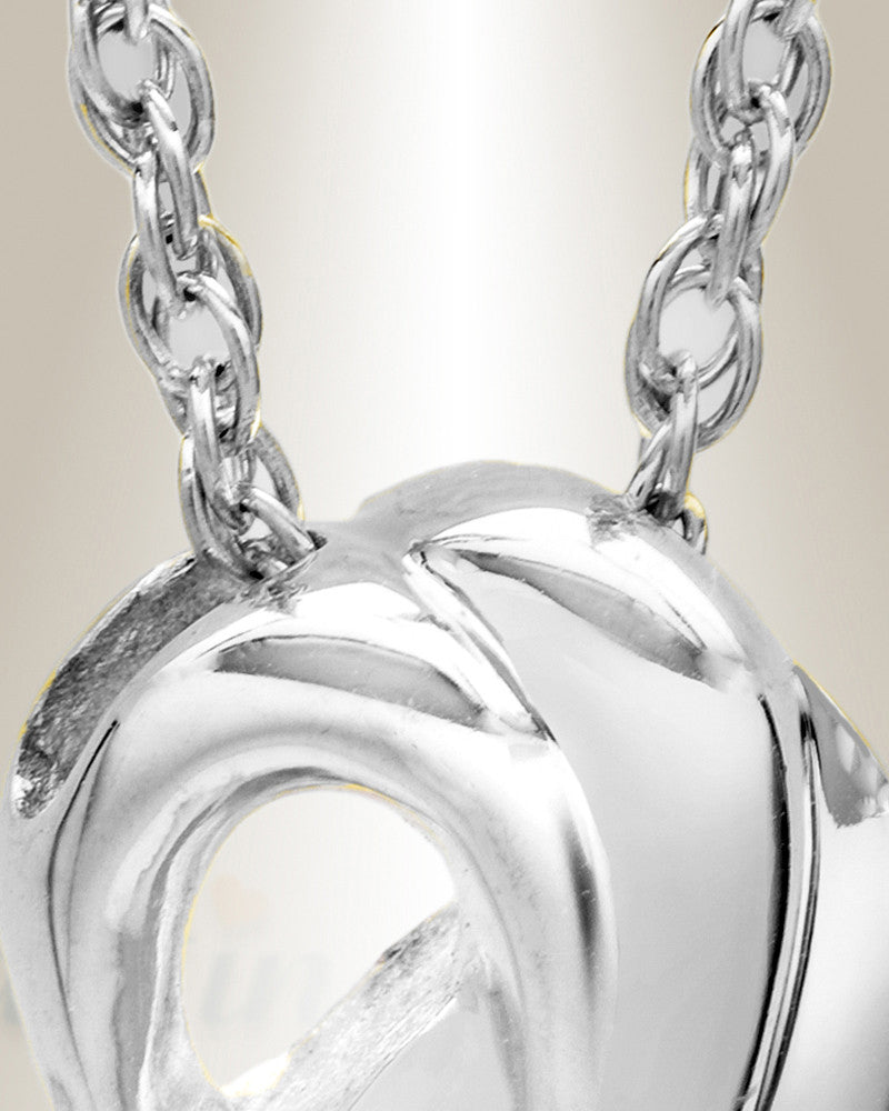 Everlasting Solid 14K White Gold Infinity Cremation Urn Keepsake