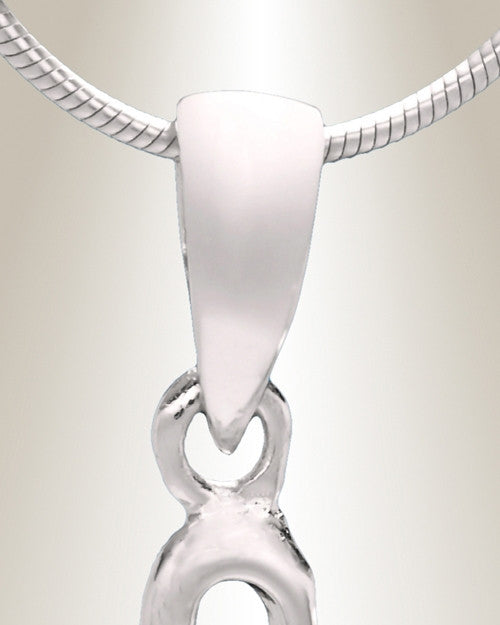 Silver "N" Initial Cremation Jewelry