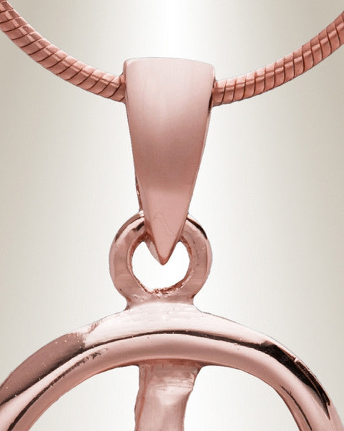 Rose Gold "P" Initial Cremation Jewelry