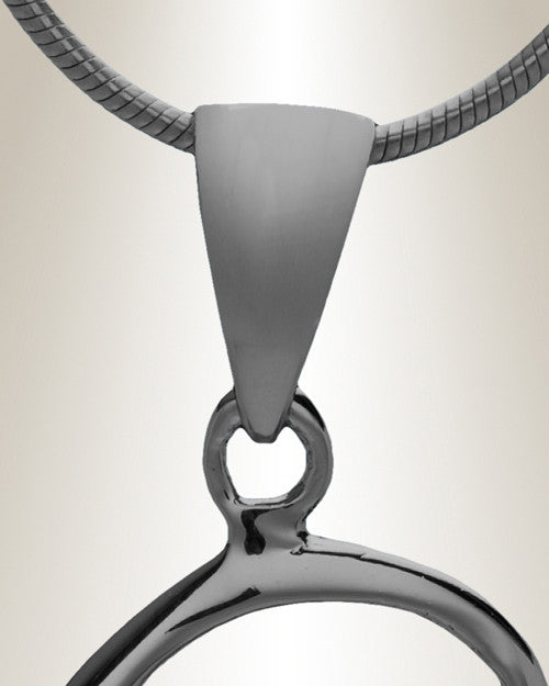 Black "Q" Initial Cremation Jewelry