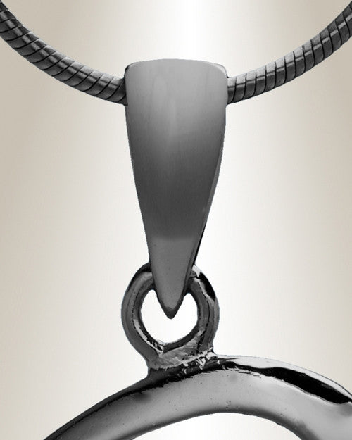 Black "R" Initial Cremation Jewelry