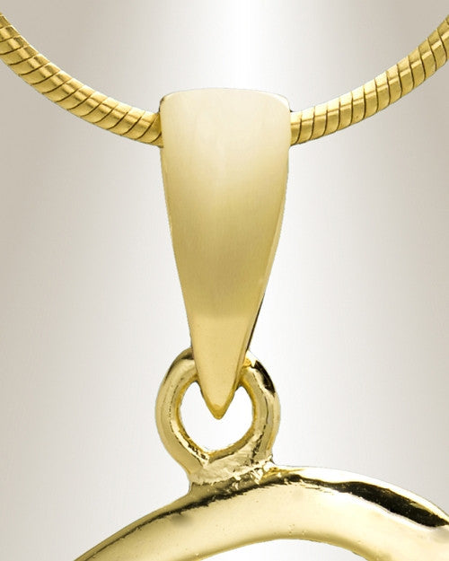 Gold "R" Initial Cremation Jewelry