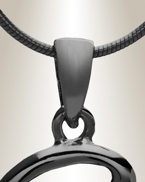 Black "S" Initial Cremation Jewelry