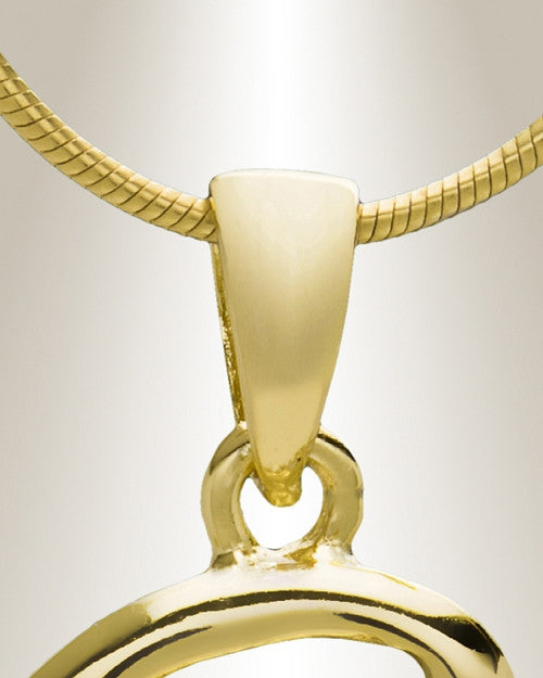 Gold "S" Initial Cremation Jewelry