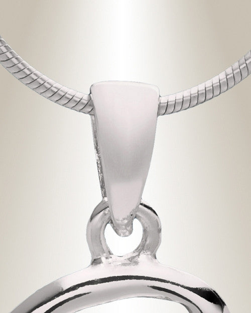 Silver "S" Initial Cremation Jewelry