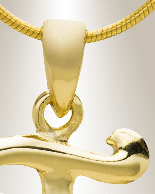 Gold "T" Initial Cremation Jewelry