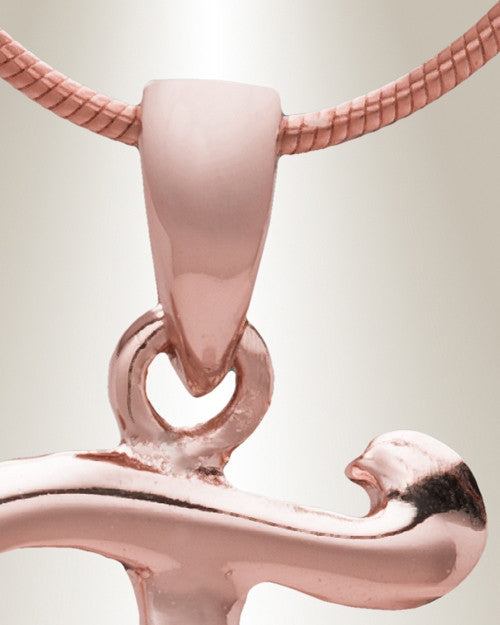 Rose Gold "T" Initial Cremation Jewelry