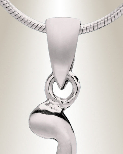 Silver "W" Initial Cremation Jewelry