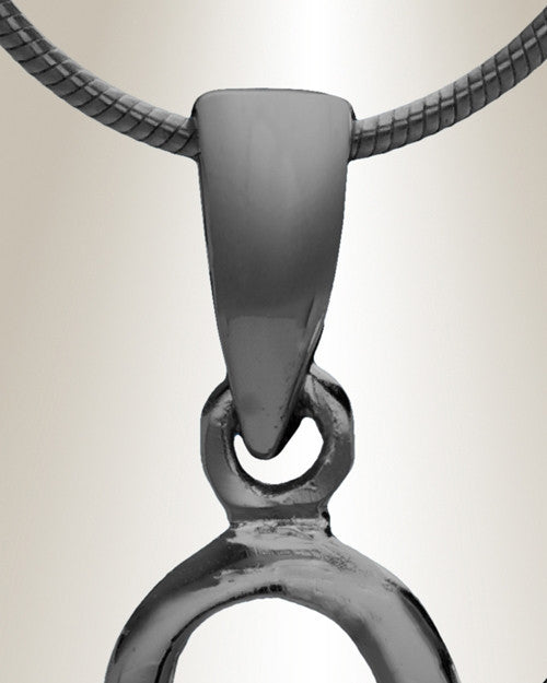 Black "X" Initial Cremation Jewelry