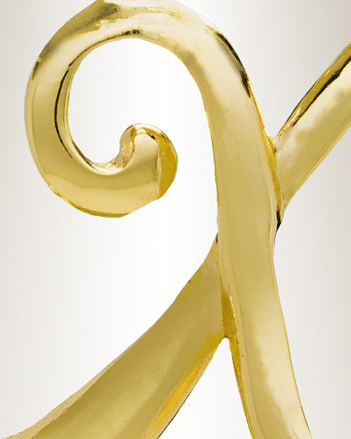 Gold "X" Initial Cremation Jewelry