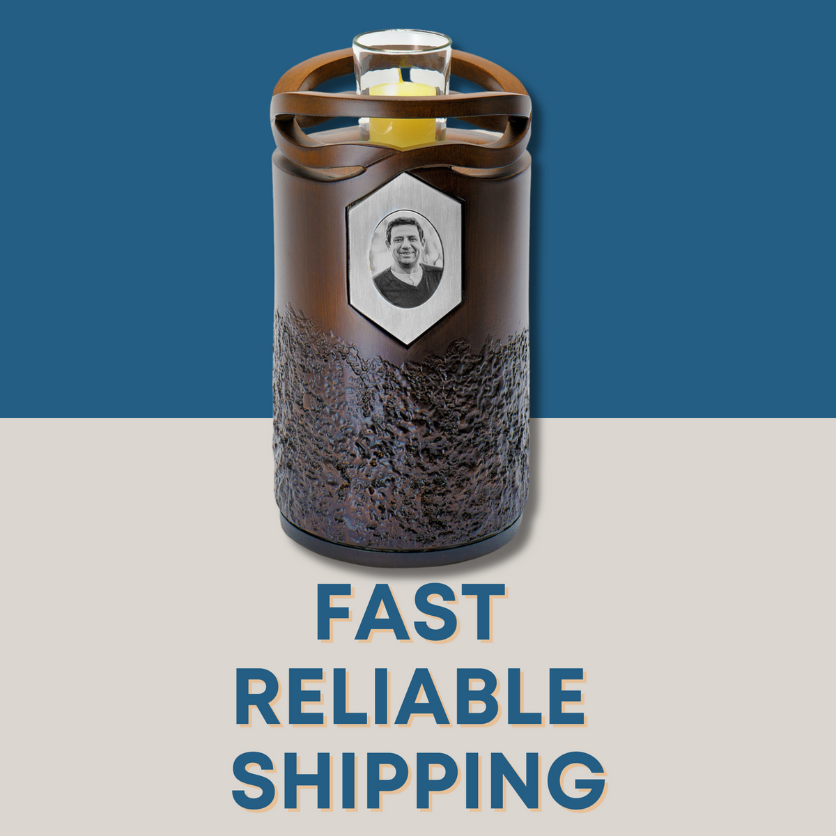 Infinity Wood Photo Cremation Urn