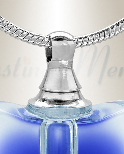 Glass Locket Blue All My Heart Cremation Jewelry