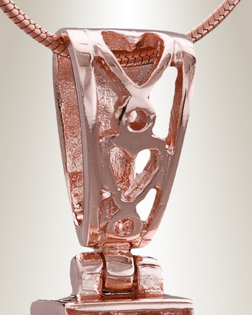 Rose Gold Loved Cross Cremation Jewelry