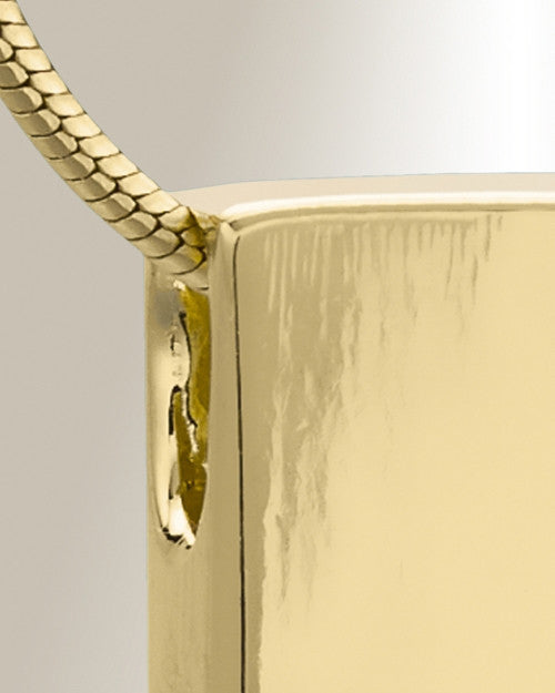 Gold Plated Simple Rectangle Cremation Jewelry