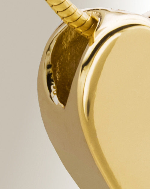 Gold Plated Smooth Heart Cremation Jewelry