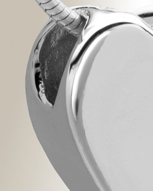 Silver Smooth Heart Cremation Jewelry