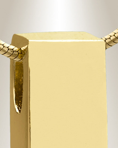 Gold Plated Elegance Cylinder Cremation Jewelry