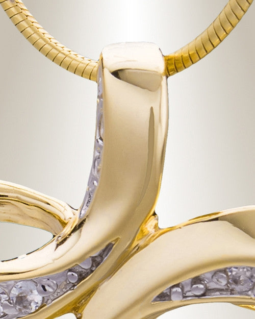 Gold Plated Forever Cross Cremation Jewelry