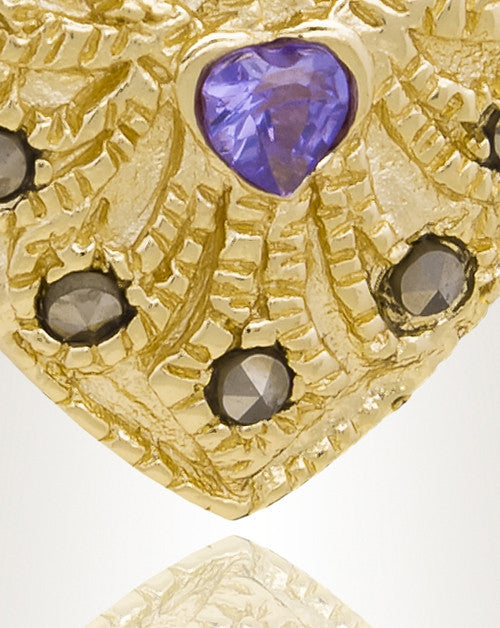 Gold Plated Jester Heart Cremation Jewelry