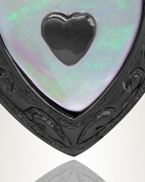 Black Tri Heart Cremation Jewelry