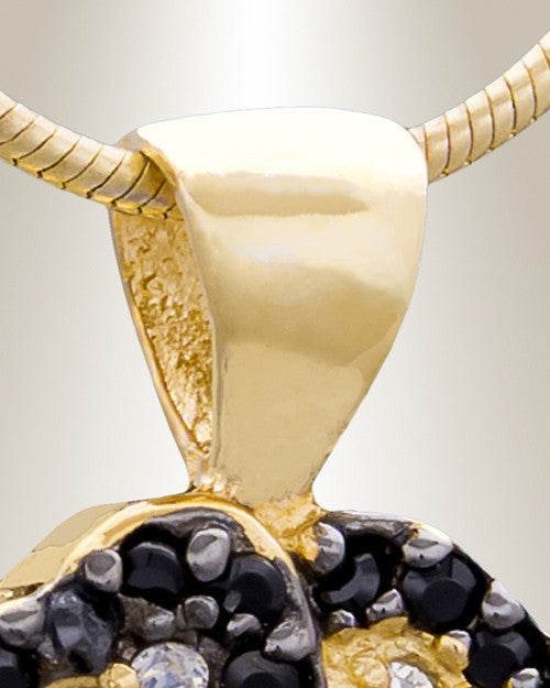 Gold Plated Pansy Cremation Jewelry