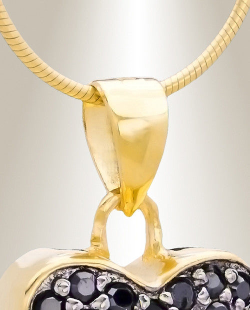 Gold Plated Falling Heart Cremation Jewelry