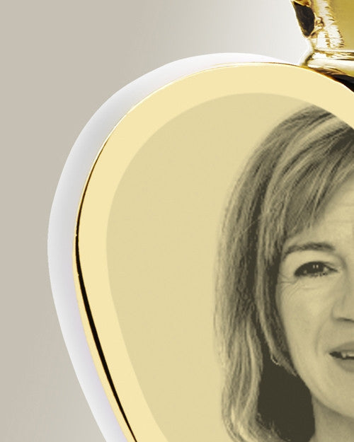 Heart Gold Plated Photo Engraved Ash Pendant