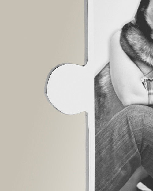 Large Puzzle Piece Photo Engraved Silver Pet Keepsake