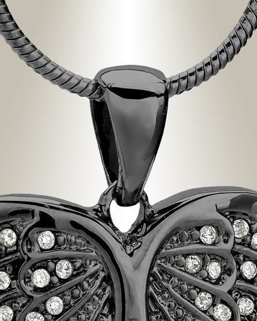 Black Spiritual Wings Memorial Jewelry