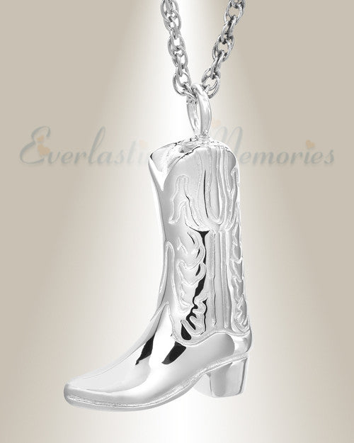 White Gold Boot Memorial Pendant