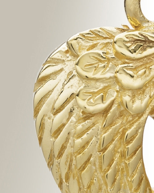 Gold Plated Feathered Heart Cremation Charm