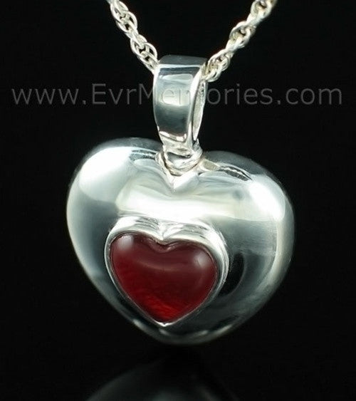 Sterling Silver January Heart Jewelry Urn
