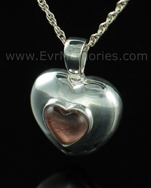 Sterling Silver October Heart Jewelry Urn