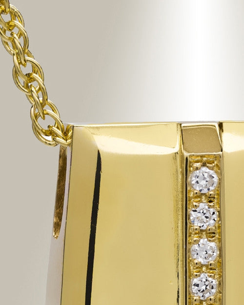 14K Gold Plated Eternity Sliding Rectangle Urn Necklace