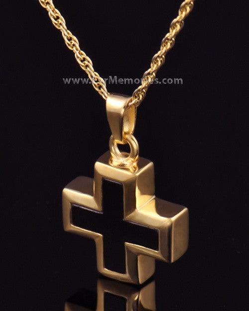 14K Gold Plated Destiny Cross Urn Keepsake