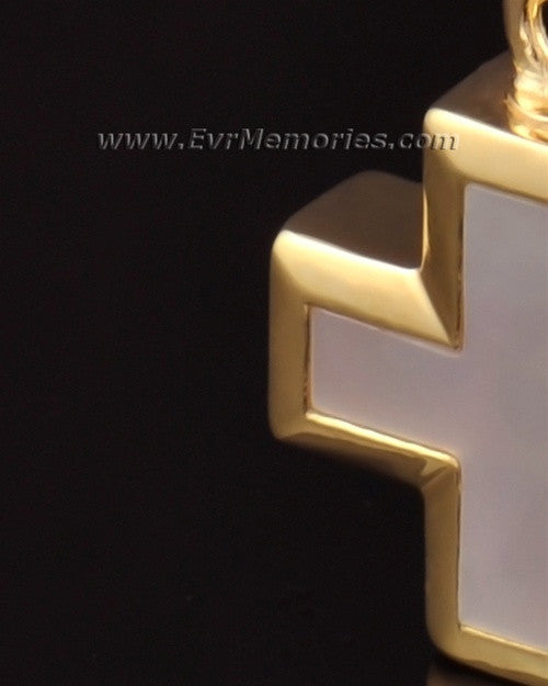14K Gold Oceanic Cross Jewelry Urn