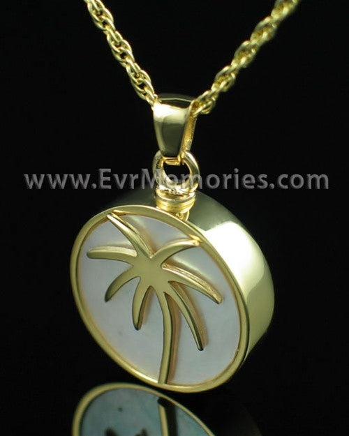 Gold Vermeil Island Cremation Urn Keepsake