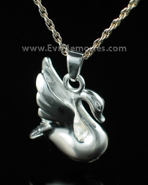 Sterling Silver Swan Jewelry Urn
