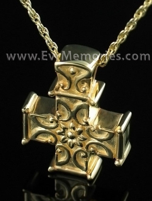 14K Gold Plated Companion Memory Cross Memorial Locket