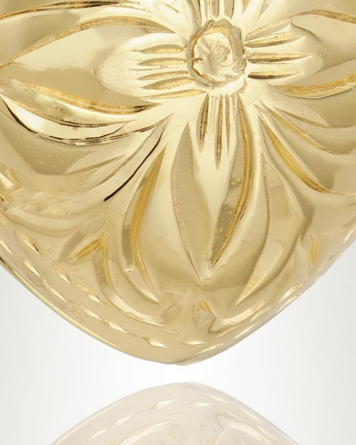 Gold Vermeil Daisy Heart Cremation Urn Keepsake