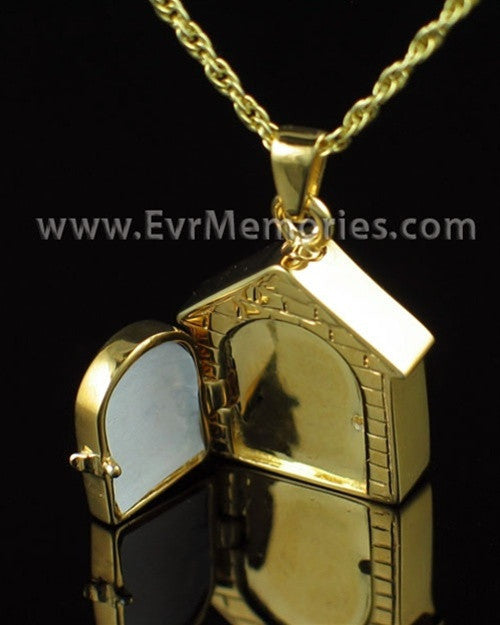 Gold Vermeil Doghouse Funeral Jewelry
