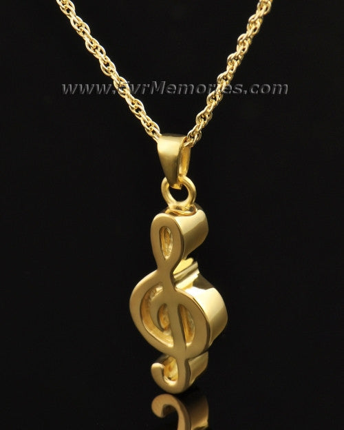 Gold Vermeil Music Note Urn Necklace