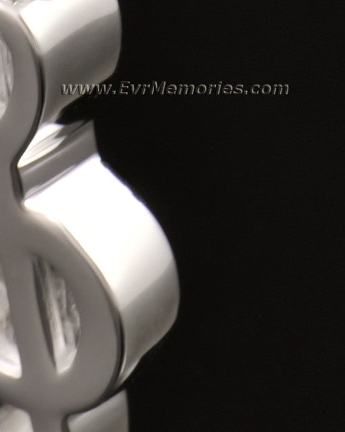 14K White Gold Music Note Memorial Locket