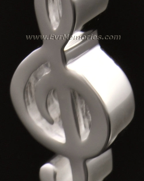 14K White Gold Music Note Memorial Locket