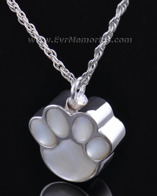 Sterling Silver Pearly Paw Funeral Jewelry